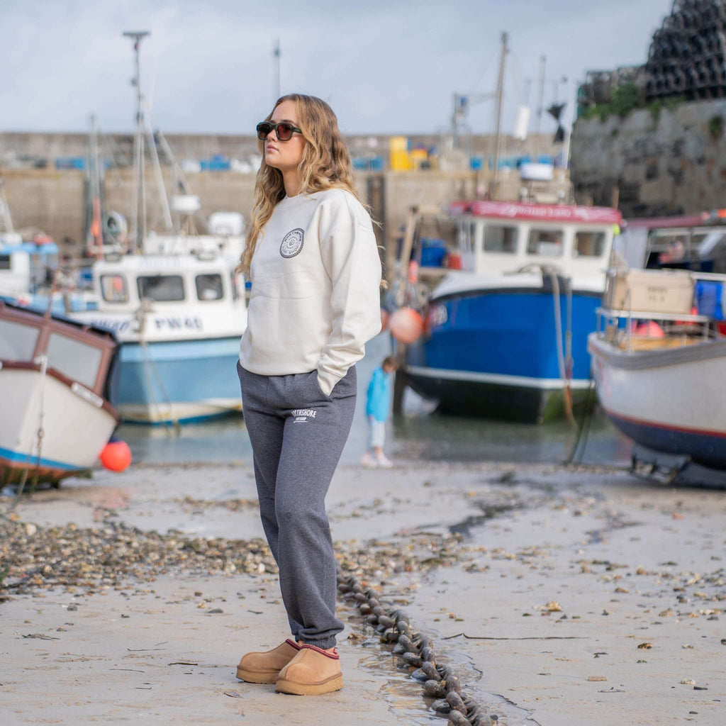 Checkered Crew | Ivory | Northshore Surf Shop | Sweatshirt - Northshore Newquay - Surf/Skate