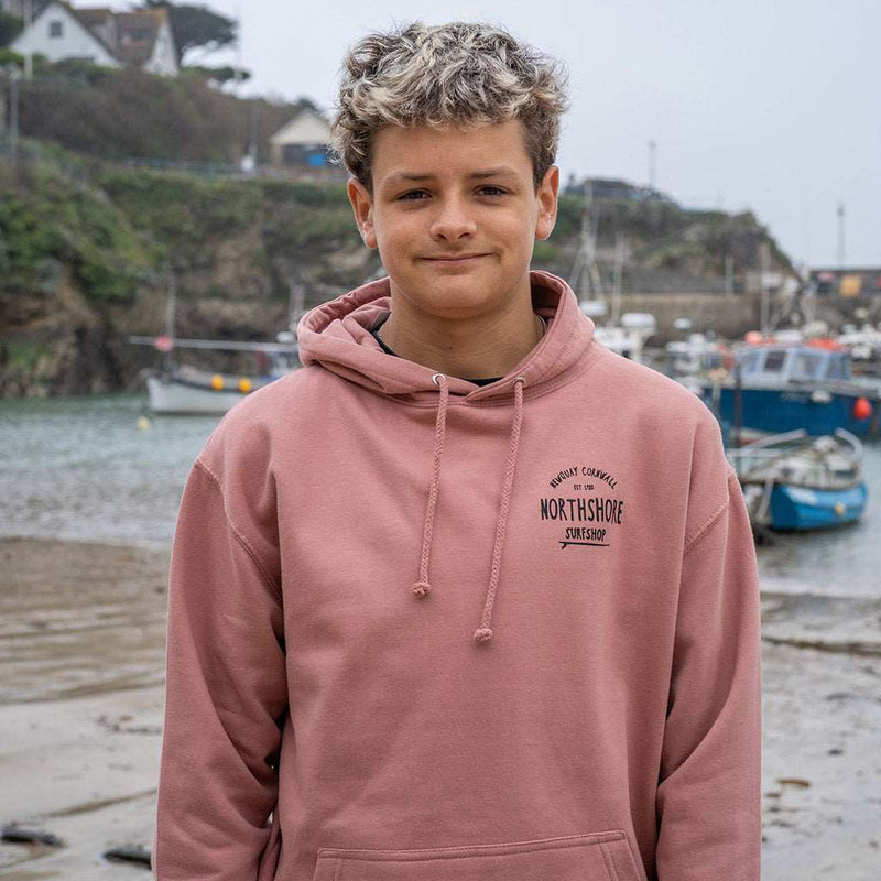 Classic Logo Hoodie | Dusty Pink | Northshore Surf Shop | Hooded Sweatshirt - Northshore Newquay - Surf/Skate Shop