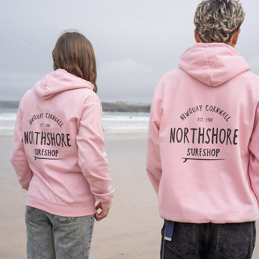Northshore Core Classic Baby Pink Logo Hooded Sweatshirt- Baby Pink - Northshore Surf Shop - Hooded Sweatshirt - 