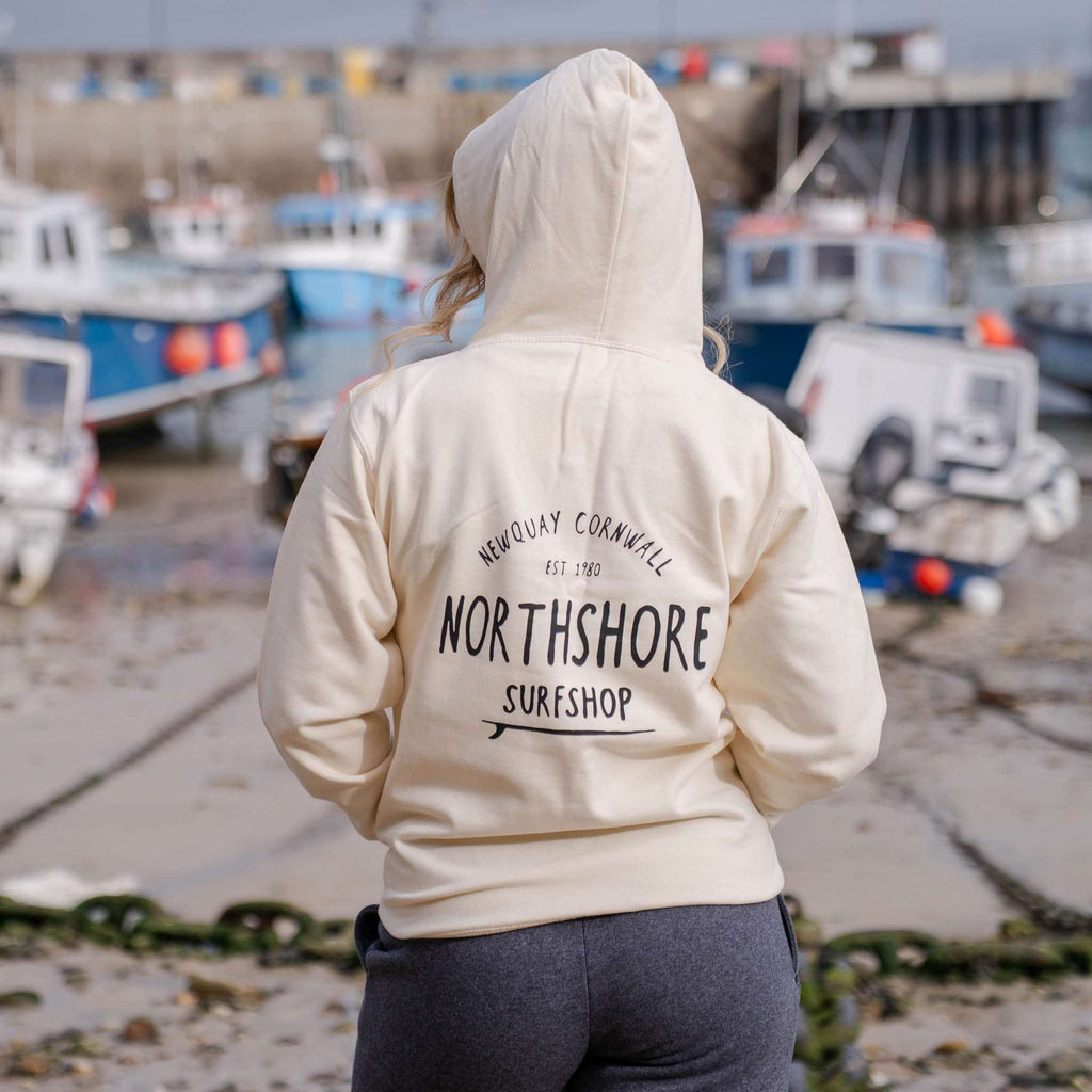 Classic Logo Hoodie | Vanilla Milk | Northshore Surf Shop | Hooded Sweatshirt - Northshore Newquay - Surf/Skate