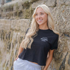 Girls Core logo Cropped Tshirt-Black | Northshore Surf Shop | T Shirt - Northshore Newquay - Surf/Skate