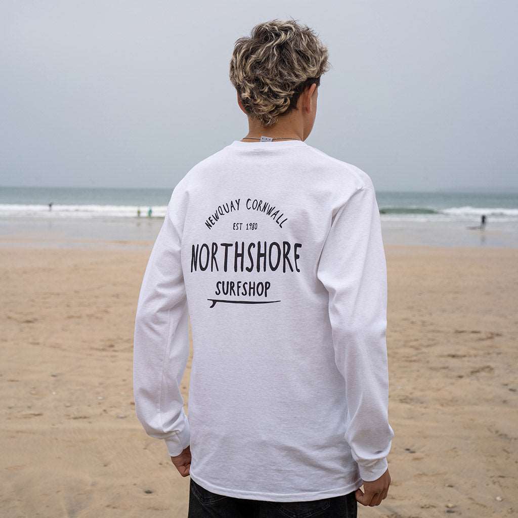 Classic Logo LS T Shirt |White | Northshore Surf Shop | Long Sleeve T Shirt