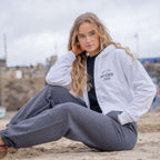 Girls Cropped Zip Hood | White | Northshore Surf Shop | Hooded Sweatshirt - Northshore Newquay - Surf/Skate