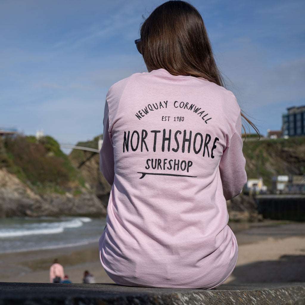 Classic Logo LS T Shirt | Light Pink | Northshore Surf Shop | Long Sleeve T Shirt - Northshore Newquay - Surf/Skate Shop