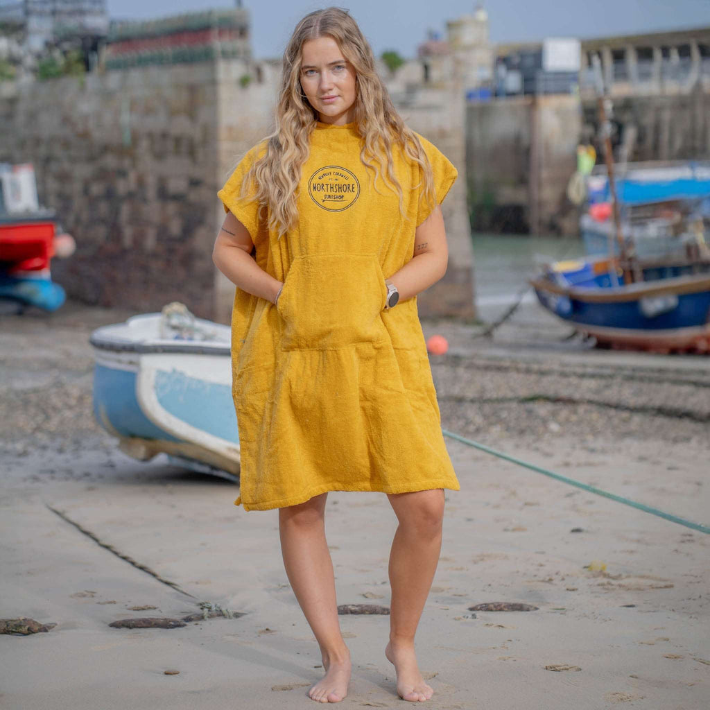 Northshore Towelling Change Robe Mustard | Northshore Surf Shop | Changing Robe - Northshore Newquay - Surf/Skate Shop