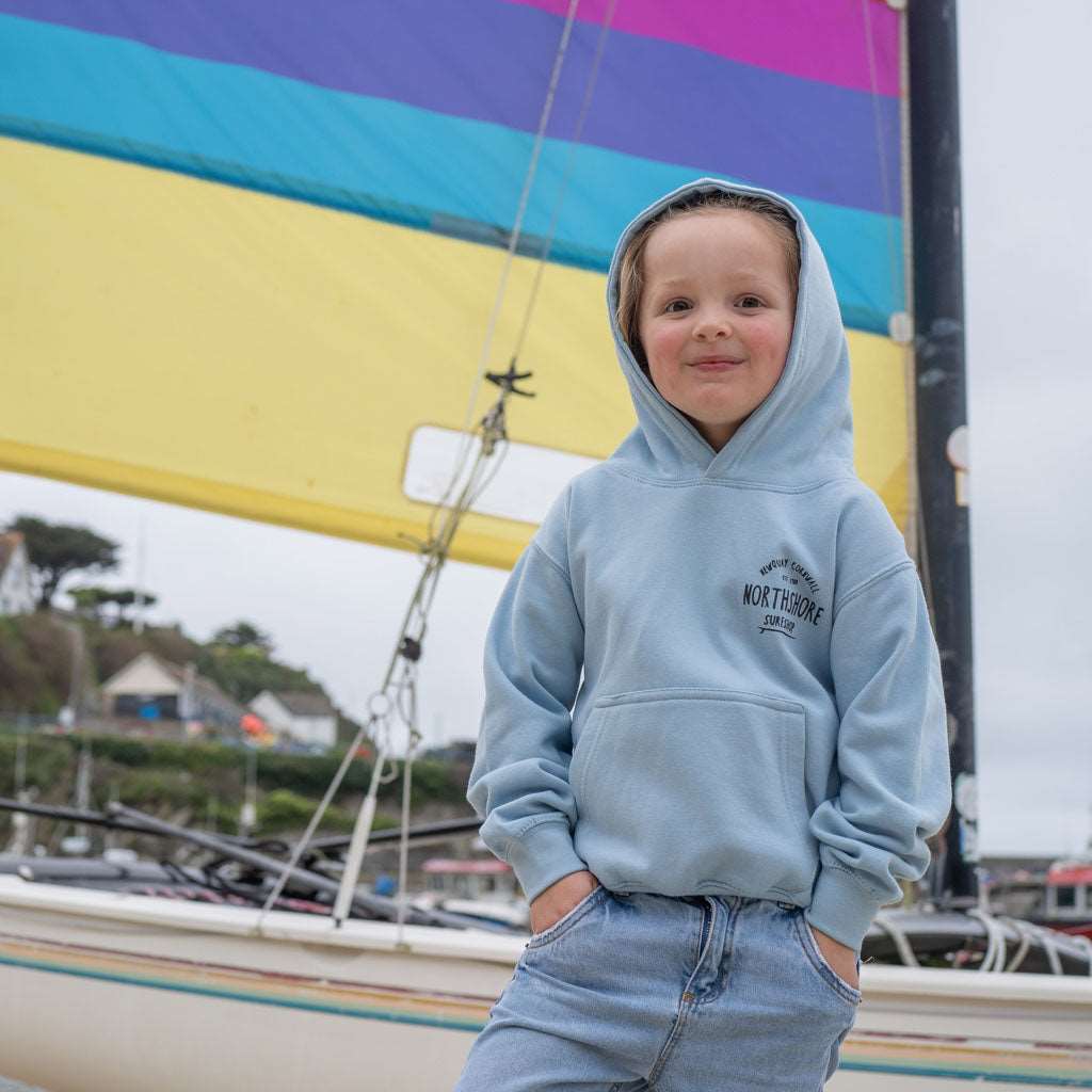 Kids Classic Logo Hoodie | Sky Blue | Northshore Surf Shop | Kids Clothing
