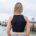 Girls Cropped Racer Top | Black | Northshore Surf Shop | Vest