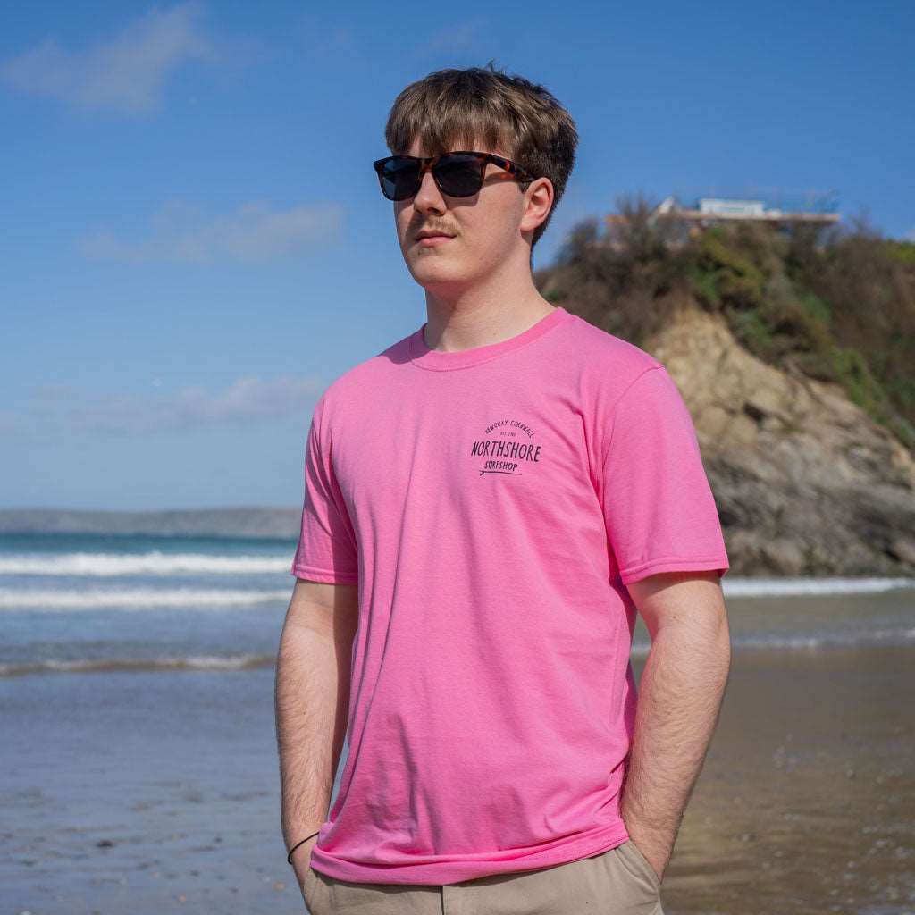 Classic Logo T Shirt | Raspberry | Northshore Surf Shop | T Shirt - Northshore Newquay - Surf/Skate Shop