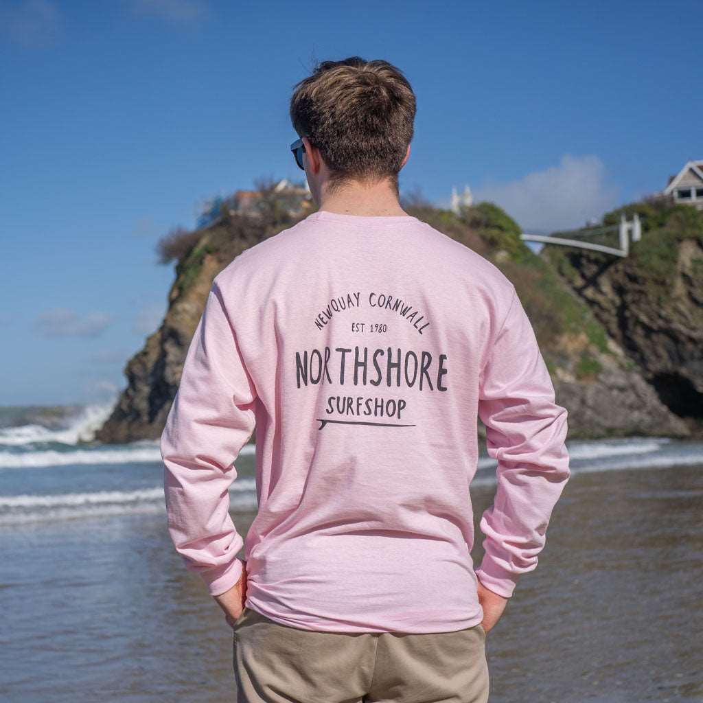 Classic Logo LS T Shirt | Light Pink | Northshore Surf Shop | Long Sleeve T Shirt - Northshore Newquay - Surf/Skate Shop
