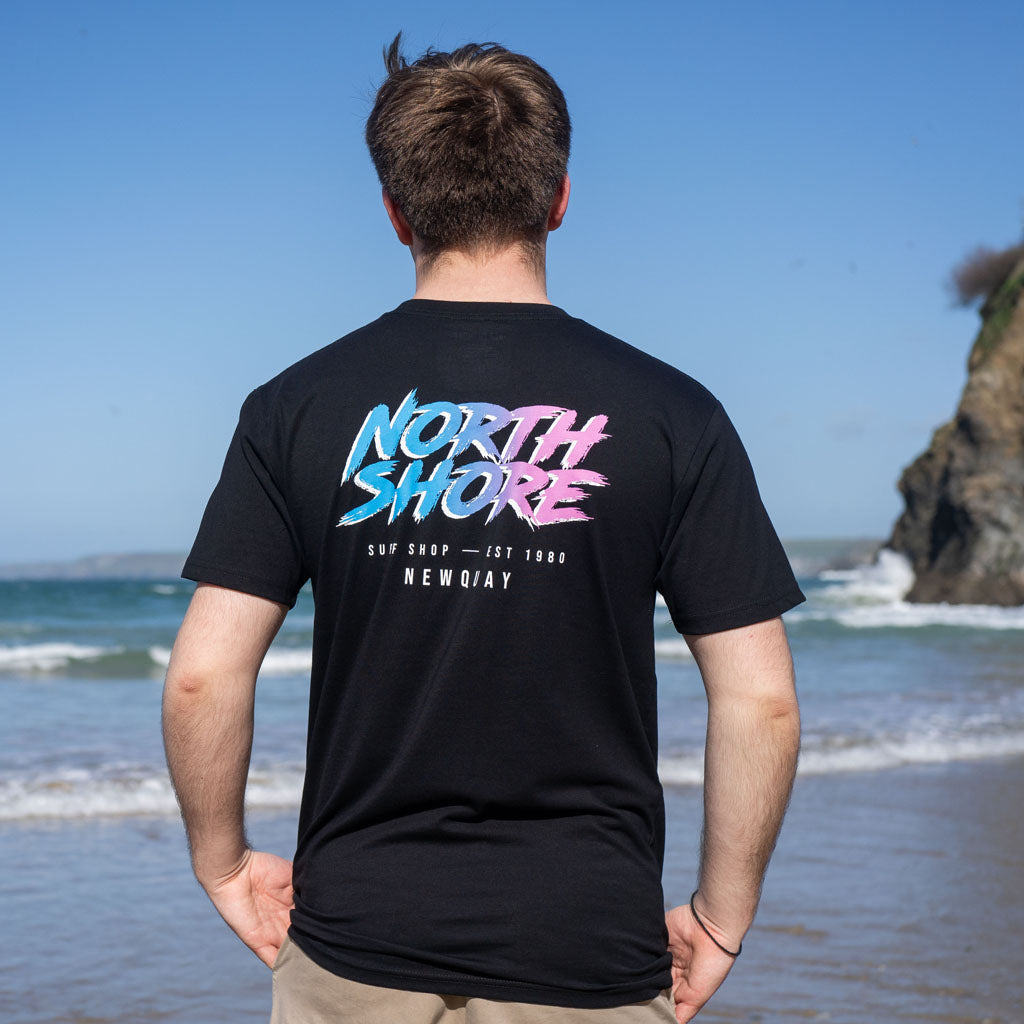 Northshore 80’s Fade Black T Shirt- Black - Northshore Surf Shop - T Shirt - 