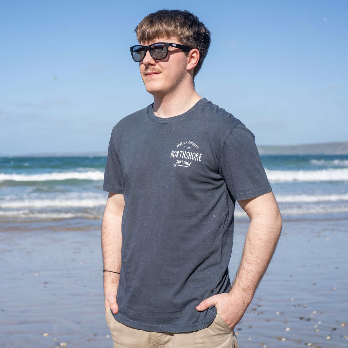 Classic Logo Organic Tee | Navy Stone | Northshore Surf Shop | - Northshore Newquay - Surf/Skate Shop
