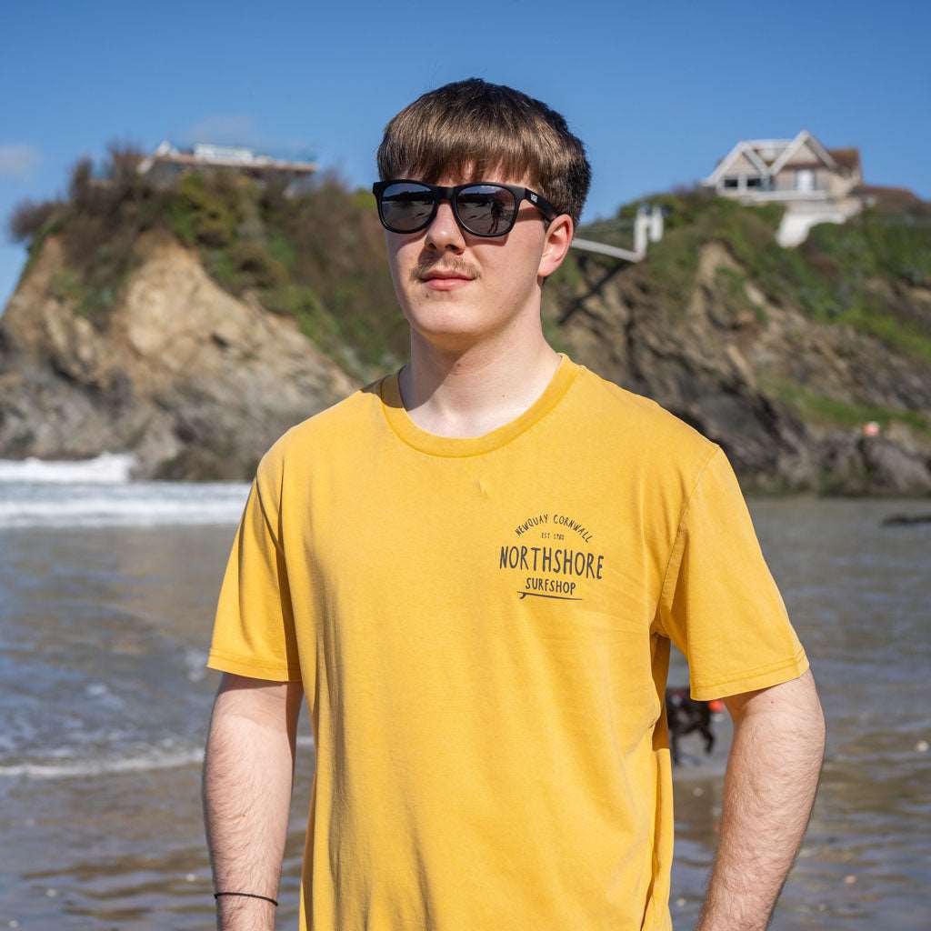 Classic Logo Organic Tee | Hydro Gold | Northshore Surf Shop | T Shirt - Northshore Newquay - Surf/Skate Shop