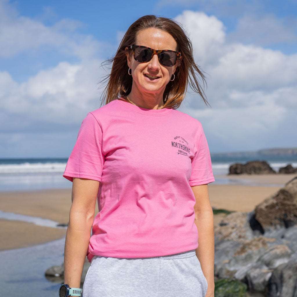 Classic Logo T Shirt | Raspberry | Northshore Surf Shop | T Shirt - Northshore Newquay - Surf/Skate Shop