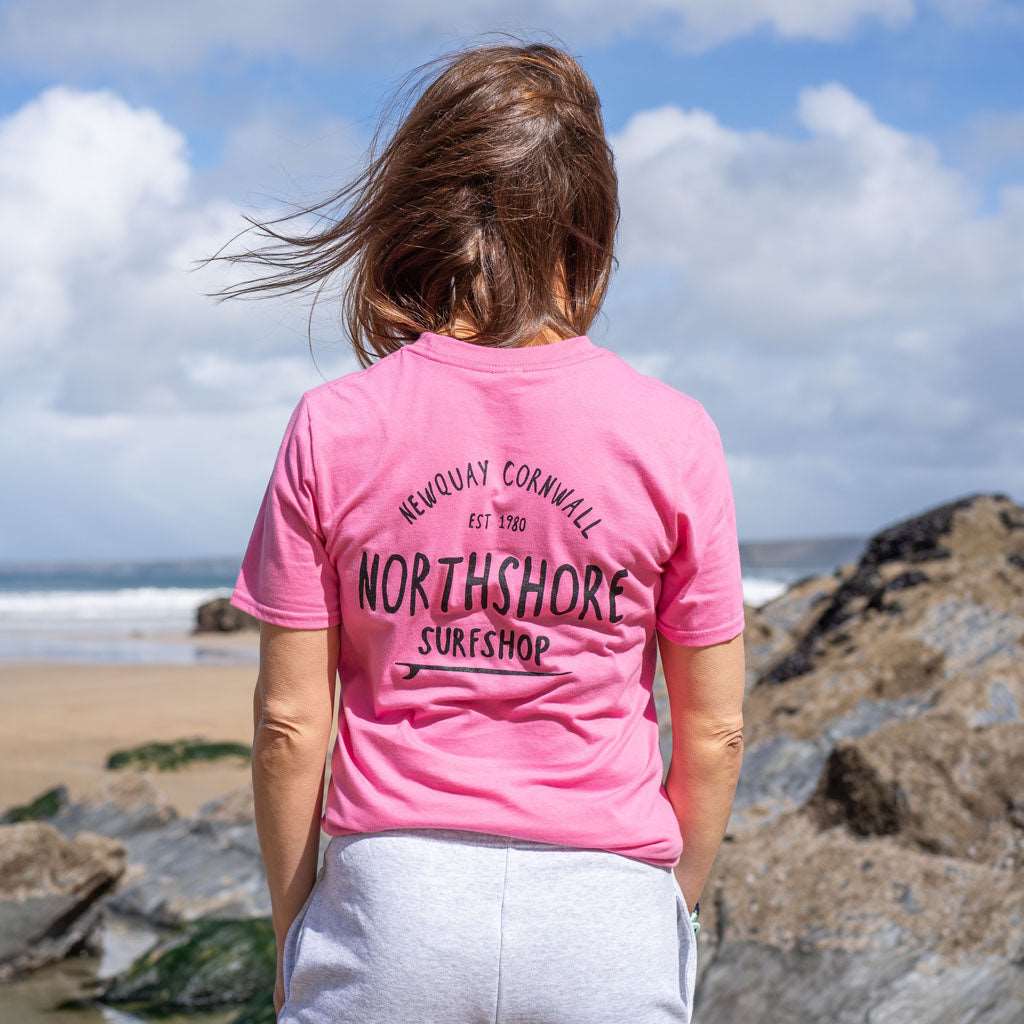 Classic Logo T Shirt | Raspberry | Northshore Surf Shop | T Shirt - Northshore Newquay - Surf/Skate Shop