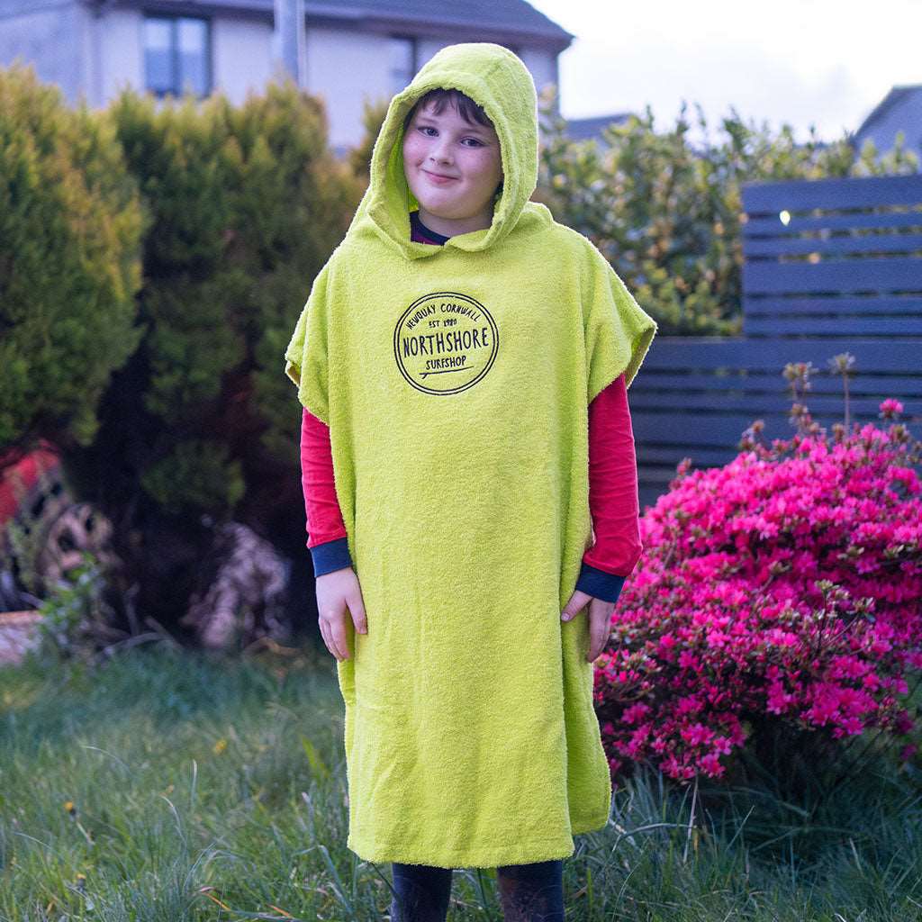 Northshore Kids Towelling Changing Robe | Age 9 - 12 Seagrass | Northshore Surf Shop | Changing Robe - Northshore Newquay - Surf/Skate Shop