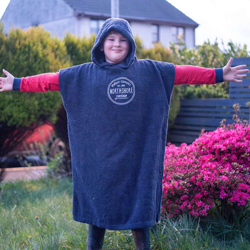 Northshore Kids Towelling Changing Robe | Age 6-8 Navy | Northshore Surf Shop | Changing Robe - Northshore Newquay - Surf/Skate Shop