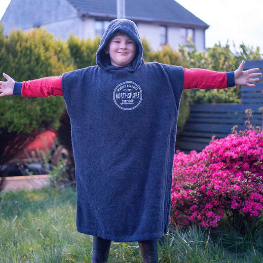 Kids Towelling Changing Robe | Age 9 - 12 Navy | Northshore Surf Shop | Changing Robe