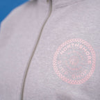Northshore Women's Checkered Half Zip Hoody-Light Heather Grey | Northshore Surf Shop | - Northshore Newquay - Surf/Skate Shop