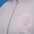Northshore Women's Checkered Half Zip Hoody-Light Heather Grey