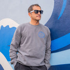 Northshore Checkered Crew- Washed Grey | Northshore Surf Shop | - Northshore Newquay - Surf/Skate Shop