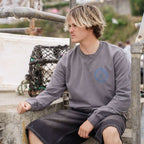 Northshore Checkered Crew- Washed Grey | Northshore Surf Shop | - Northshore Newquay - Surf/Skate Shop