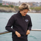 Northshore Emroidered Quarter Zip sweatshirt-Black | Northshore Surf Shop | Sweatshirt - Northshore Newquay - Surf/Skate Shop