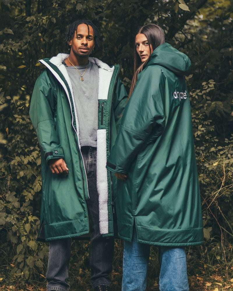 DryRobe | Adult Long Sleeve - Dark Green/Nimbus Cloud | Dryrobe | Change Robe - Northshore Newquay - Surf/Skate Shop