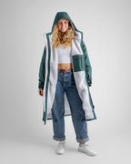 DryRobe | Adult Long Sleeve - Dark Green/Nimbus Cloud | Dryrobe | Change Robe