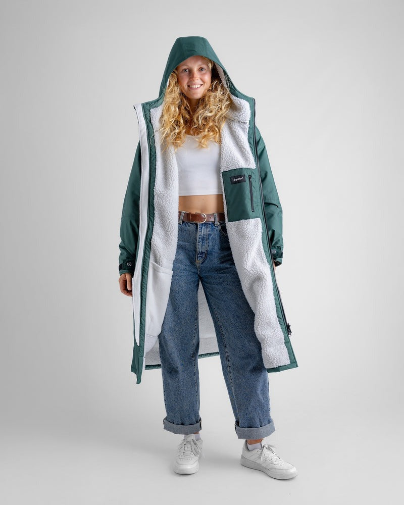 DryRobe | Adult Long Sleeve - Dark Green/Nimbus Cloud | Dryrobe | Change Robe