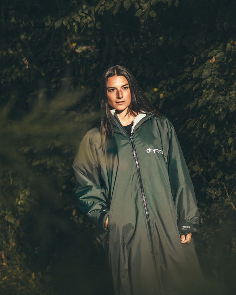 DryRobe | Adult Long Sleeve - Dark Green/Nimbus Cloud | Dryrobe | Change Robe