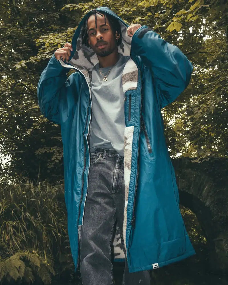 DryRobe | Adult Long Sleeve - Deep sea blue/sand camo | Dryrobe | Change Robe - Northshore Newquay - Surf/Skate Shop