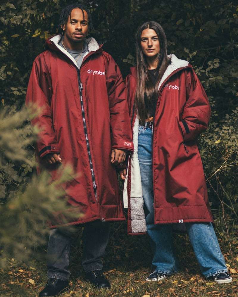 DryRobe | Adult Long Sleeve - burgundy/silver grey | Dryrobe | Change Robe - Northshore Newquay - Surf/Skate Shop