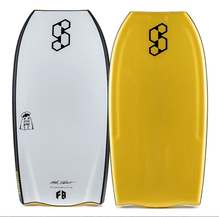 Science SubZero Bat Tail PE Bodyboard 43” - Yellow/white | Science | Bodyboard - Northshore Newquay - Surf/Skate Shop