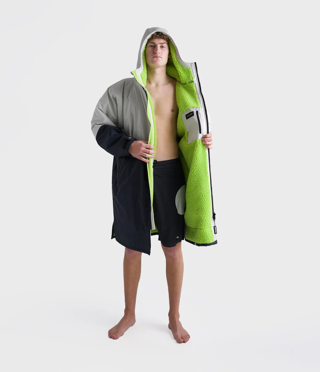 Dryrobe Advance Long Sleeve Contrast - Anthracite/Lime | Dryrobe | - Northshore Newquay - Surf/Skate Shop