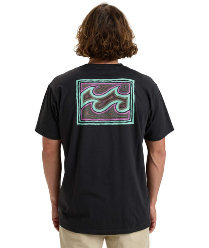 Billabong Crayon Wave Tshirt- Washed Black | Billabong | T Shirt