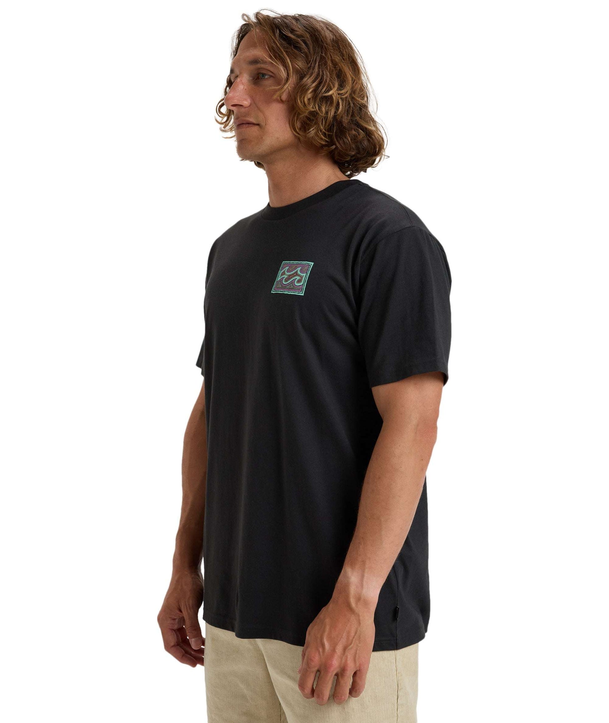 Billabong Crayon Wave Tshirt- Washed Black | Billabong | T Shirt