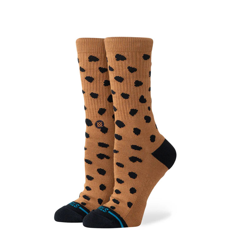 STANCE LEOPARD CREW SOCKS - BROWN | Stance | - Northshore Newquay - Surf/Skate Shop