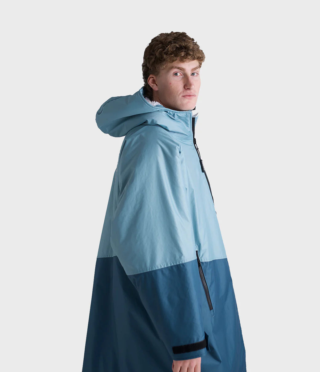Dryrobe Advance Long Sleeve Contrast - Blue/Light Grey | Dryrobe | - Northshore Newquay - Surf/Skate Shop