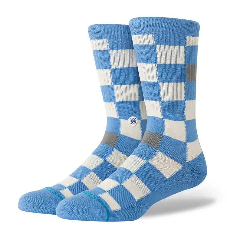 STANCE CHEFS CHECK CREW SOCKS - CAPRIBLUE | Stance | - Northshore Newquay - Surf/Skate Shop