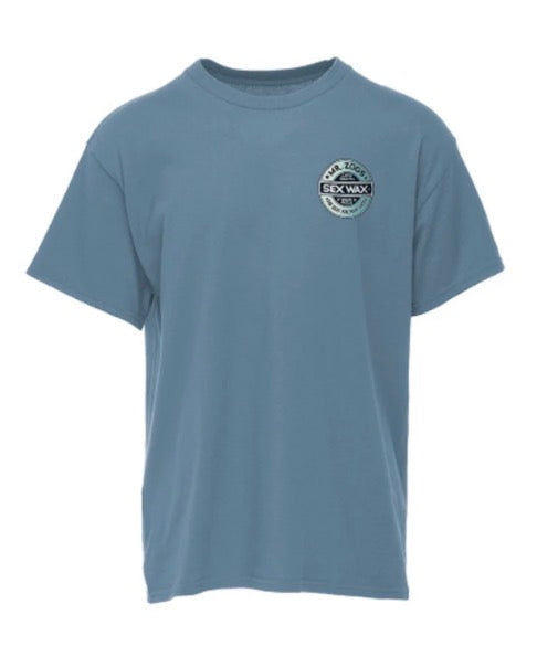 Mr Zogs Sex Wax T-shirt-Word-Fade Indigo Heather | Mr Zogs Sex Wax | T Shirt - Northshore Newquay - Surf/Skate Shop