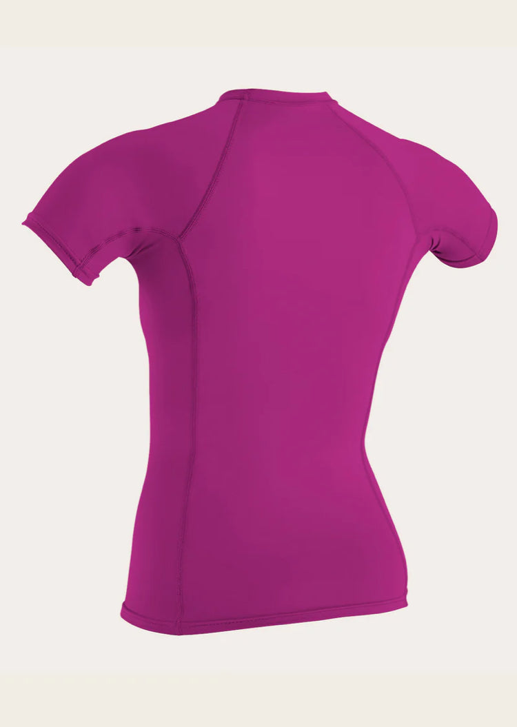 O’Neill WOMEN'S BASIC 50+ S/S RASH GUARD - fox pink | O’neill | Rash Vest - Northshore Newquay - Surf/Skate Shop