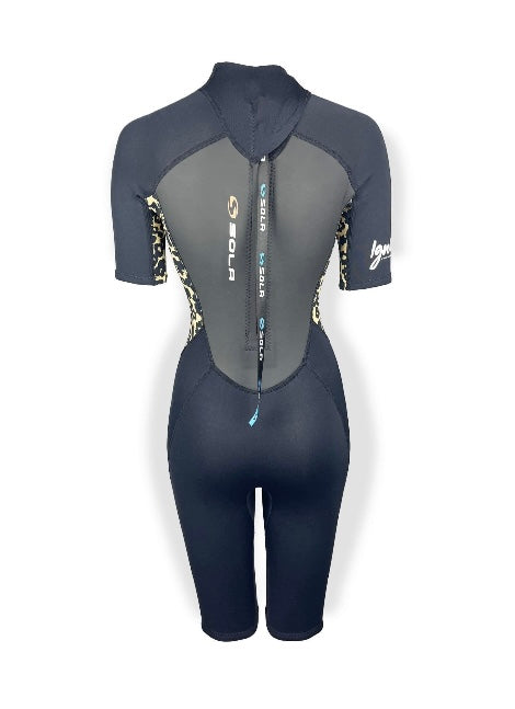 Sola Ladies Ignite Shortie Wetsuit - Black Jaguar | Sola | Summer Wetsuit - Northshore Newquay - Surf/Skate Shop