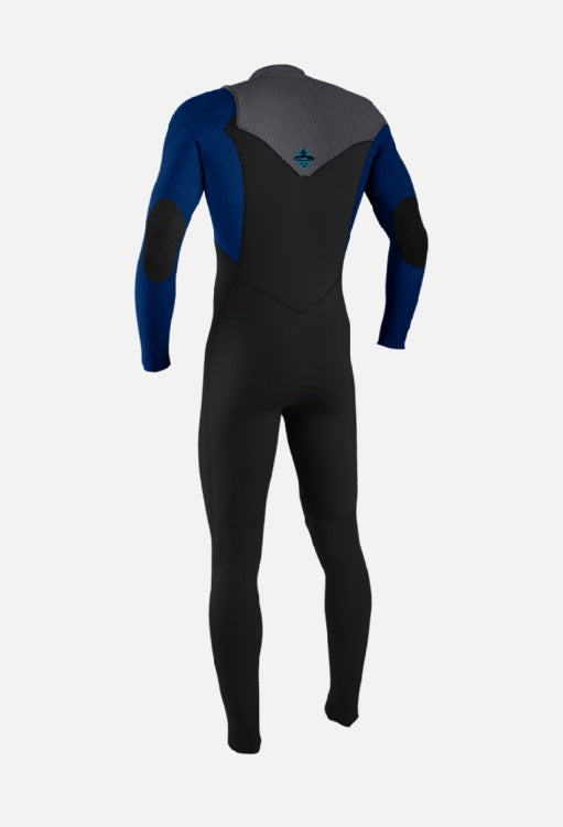 O’NEILL KIDS HYPERFREAK 5/4MM CHEST ZIP FULL WETSUIT - Tempered Steel / Twighlight Blue