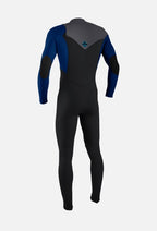 O’NEILL KIDS HYPERFREAK 5/4MM CHEST ZIP FULL WETSUIT - Tempered Steel / Twighlight Blue