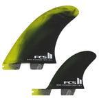 FCS2 MR PC Twin Fin + Stabiliser Surfboard Fins Black Green | FCS | Twin Fins