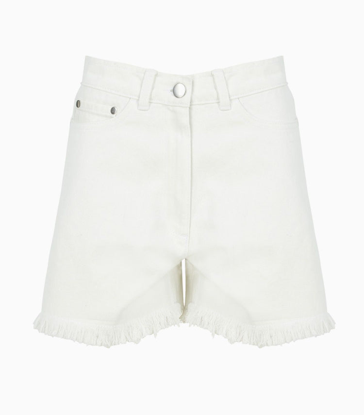 Women's Weekend Vibes Denim Shorts-White | SRG Apparel |