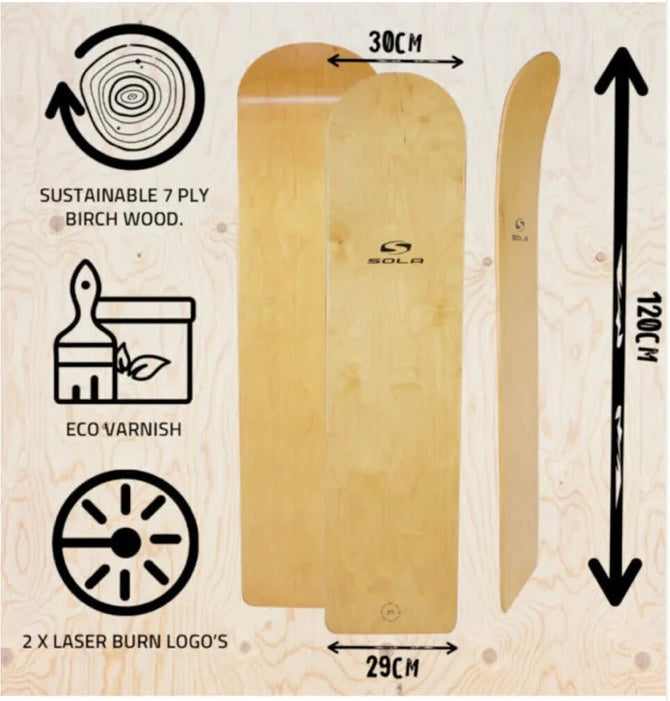 Sola Traditional Wooden Bellyboard | Sola | bellyboard
