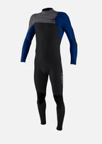 O’NEILL KIDS HYPERFREAK 5/4MM CHEST ZIP FULL WETSUIT - Tempered Steel / Twighlight Blue