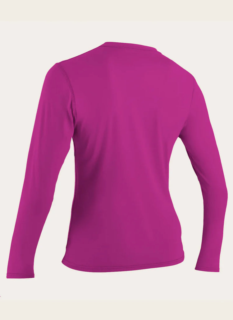 O’Neill WOMEN'S BASIC 50+ L/S SUN SHIRT - fox pink | O’neill | Rash Vest - Northshore Newquay - Surf/Skate Shop