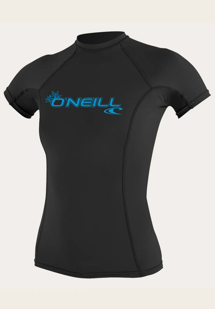 O’Neill WOMEN'S BASIC 50+ S/S RASH GUARD - black | O’neill | Rash Vest - Northshore Newquay - Surf/Skate Shop